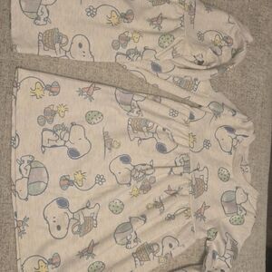 Children's Snoopy Print Hooded Pajama Set - Pastel Multi